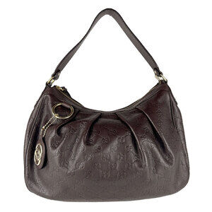 GUCCI Brown Leather Shoulder Bag
